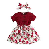Load image into Gallery viewer, Baby Girls Flower Bow Dresses Wholesale 24070127
