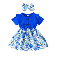 Load image into Gallery viewer, Baby Girls Flower Bow Dresses Wholesale 24070127
