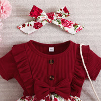 Load image into Gallery viewer, Baby Girls Flower Bow Dresses Wholesale 24070127

