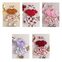 Load image into Gallery viewer, Baby Girls Flower Bow Dresses Wholesale 24070127
