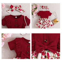 Load image into Gallery viewer, Baby Girls Flower Bow Dresses Wholesale 24070127
