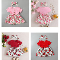 Load image into Gallery viewer, Baby Girls Flower Bow Dresses Wholesale 24070127
