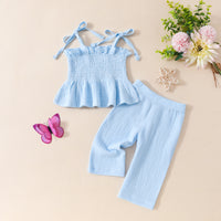 Load image into Gallery viewer, 2 Pieces Set Baby Kid Girls Solid Color Tank Tops And Pants Wholesale 24070138
