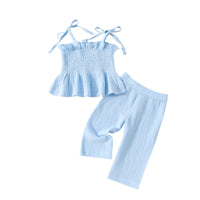 Load image into Gallery viewer, 2 Pieces Set Baby Kid Girls Solid Color Tank Tops And Pants Wholesale 24070138
