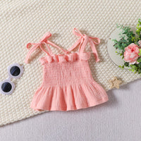 Load image into Gallery viewer, 2 Pieces Set Baby Kid Girls Solid Color Tank Tops And Pants Wholesale 24070138
