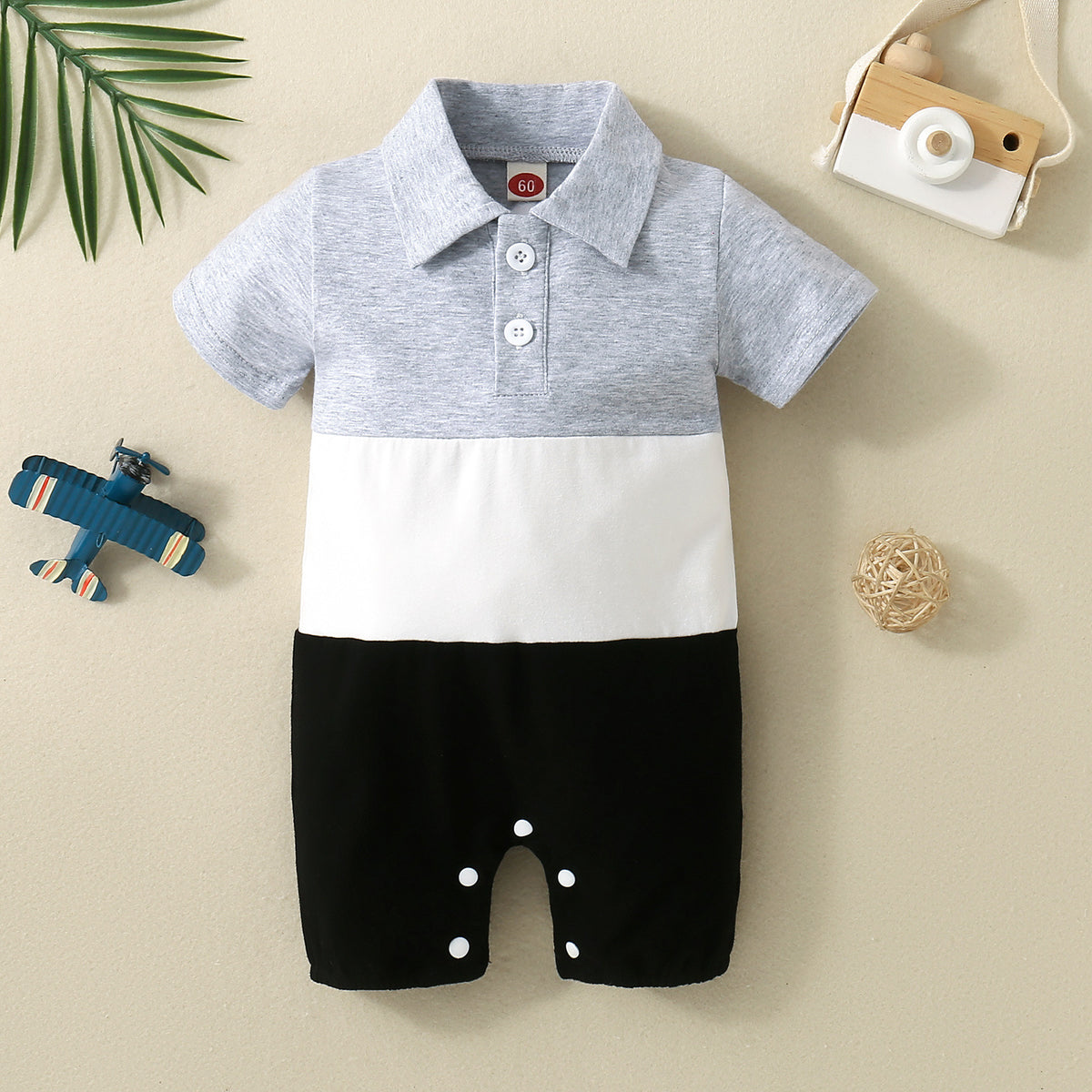 Baby Boys Color-blocking Rompers Wholesale 24070142