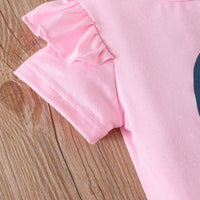 Load image into Gallery viewer, 2 Pieces Set Baby Kid Girls Letters Rainbow Tops And Color-blocking Skirts Wholesale 24070143
