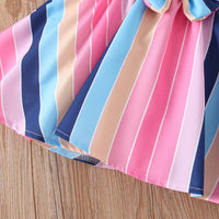 Load image into Gallery viewer, 2 Pieces Set Baby Kid Girls Letters Rainbow Tops And Color-blocking Skirts Wholesale 24070143
