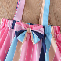 Load image into Gallery viewer, 2 Pieces Set Baby Kid Girls Letters Rainbow Tops And Color-blocking Skirts Wholesale 24070143
