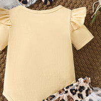 Load image into Gallery viewer, 2 Pieces Set Baby Girls Letters Rompers And Leopard Skirts Wholesale 24070147
