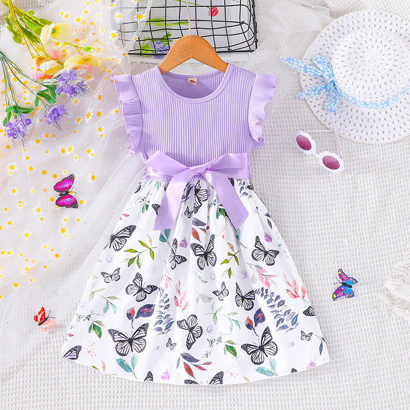 Kid Girls Flower Butterfly Dresses Wholesale 24070149