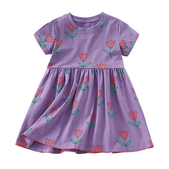 Baby Kid Girls Flower Print Dresses Wholesale 24070150