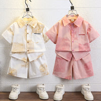 Load image into Gallery viewer, 2 Pieces Set Baby Kid Boys Color-blocking Tops And Shorts Wholesale 24070170

