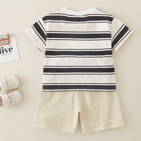 Load image into Gallery viewer, 2 Pieces Set Baby Kid Boys Striped Tops And Solid Color Shorts Wholesale 24070172

