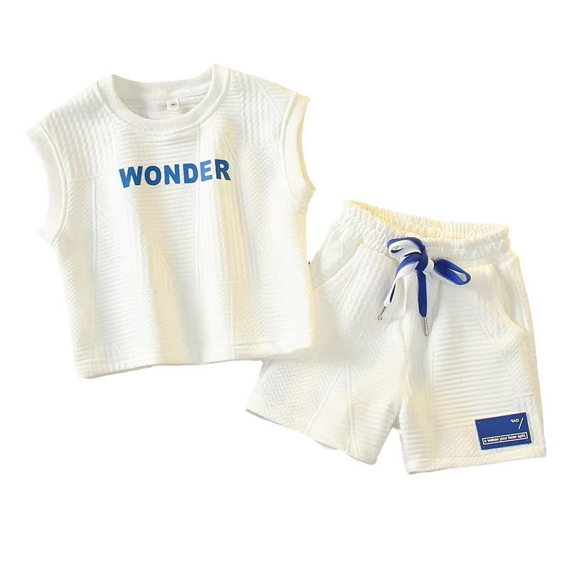 2 Pieces Set Baby Kid Boys Letters Tank Tops And Shorts Wholesale 24070174