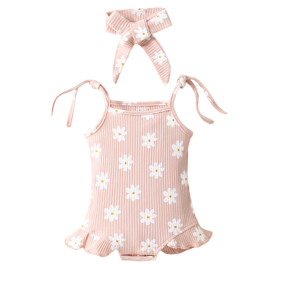 Baby Girls Flower Print Rompers Wholesale 24070176