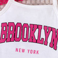 Load image into Gallery viewer, 2 Pieces Set Baby Kid Girls Solid Color Tops And Letters Dresses Wholesale 24070180
