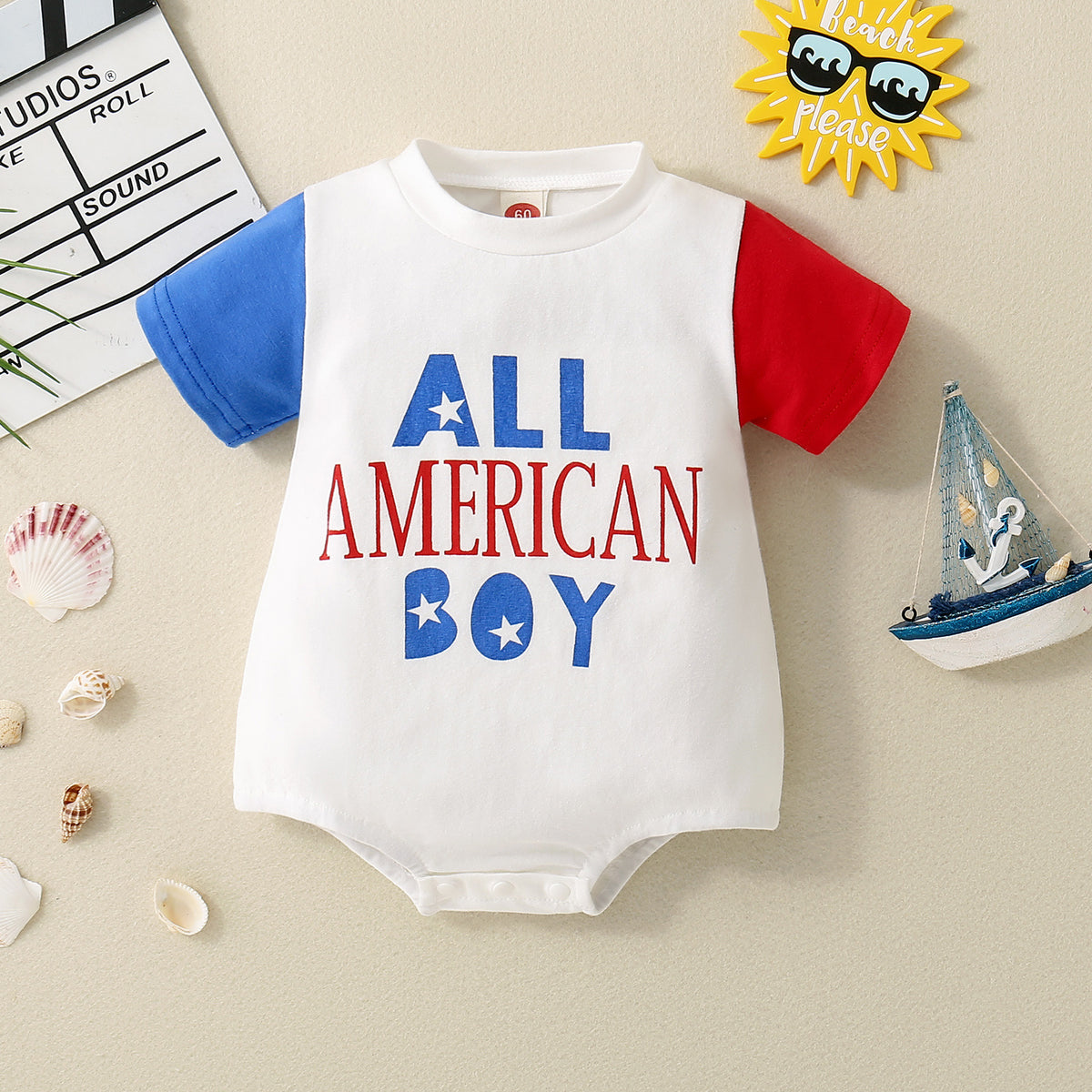 Baby Boys Letters Color-blocking Rompers Wholesale 24070182