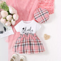 Load image into Gallery viewer, Baby Kid Girls Letters Checked Dresses Wholesale 24070190
