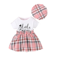 Load image into Gallery viewer, Baby Kid Girls Letters Checked Dresses Wholesale 24070190
