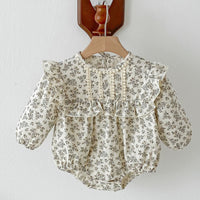Load image into Gallery viewer, Baby Girls Flower Print Rompers Wholesale 240802104
