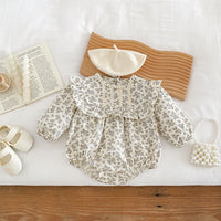 Load image into Gallery viewer, Baby Girls Flower Print Rompers Wholesale 240802104
