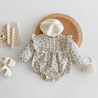 Load image into Gallery viewer, Baby Girls Flower Print Rompers Wholesale 240802104
