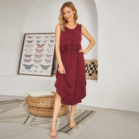 Load image into Gallery viewer, Women Solid Color Dresses Wholesale 24080211
