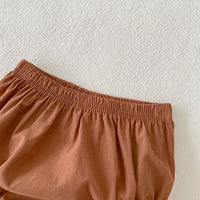 Load image into Gallery viewer, 2 Pieces Set Baby Kid Girls Flower Embroidered Tops And Solid Color Shorts Wholesale 240802111
