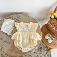 Load image into Gallery viewer, Baby Girls Solid Color Rompers Wholesale 240802127

