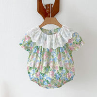 Load image into Gallery viewer, Baby Girls Flower Print Rompers Wholesale 240802138
