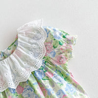 Load image into Gallery viewer, Baby Girls Flower Print Rompers Wholesale 240802138
