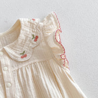 Load image into Gallery viewer, Baby Girls Fruit Embroidered Rompers Wholesale 240802140
