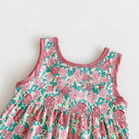 Load image into Gallery viewer, Baby Girls Flower Bow Print Rompers Wholesale 240802144
