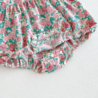 Load image into Gallery viewer, Baby Girls Flower Bow Print Rompers Wholesale 240802144
