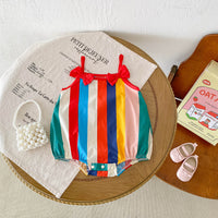 Load image into Gallery viewer, Baby Girls Striped Color-blocking Rompers Wholesale 240802145

