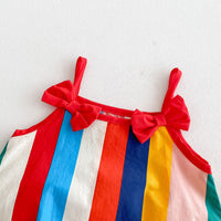 Load image into Gallery viewer, Baby Girls Striped Color-blocking Rompers Wholesale 240802145
