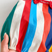 Load image into Gallery viewer, Baby Girls Striped Color-blocking Rompers Wholesale 240802145
