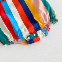 Load image into Gallery viewer, Baby Girls Striped Color-blocking Rompers Wholesale 240802145
