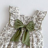Load image into Gallery viewer, Baby Girls Flower Bow Print Rompers Wholesale 240802153
