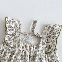 Load image into Gallery viewer, Baby Girls Flower Bow Print Rompers Wholesale 240802153
