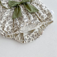 Load image into Gallery viewer, Baby Girls Flower Bow Print Rompers Wholesale 240802153
