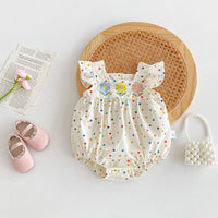 Load image into Gallery viewer, Baby Girls Flower Polka dots Rompers Wholesale 240802161
