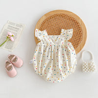 Load image into Gallery viewer, Baby Girls Flower Polka dots Rompers Wholesale 240802161

