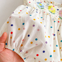 Load image into Gallery viewer, Baby Girls Flower Polka dots Rompers Wholesale 240802161
