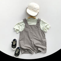 Load image into Gallery viewer, Baby Kid Boys Solid Color Striped Rompers Wholesale 240802167
