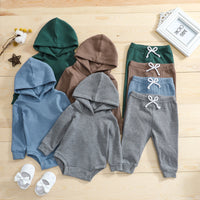 Load image into Gallery viewer, 2 Pieces Set Baby Kid Boys Solid Color Tops And Pants Wholesale 24080217
