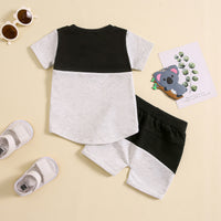 Load image into Gallery viewer, 2 Pieces Set Baby Kid Boys Color-blocking Tops And Shorts Wholesale 240802177
