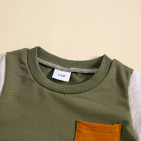 Load image into Gallery viewer, 2 Pieces Set Baby Kid Boys Color-blocking Tops And Shorts Wholesale 240802177
