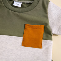 Load image into Gallery viewer, 2 Pieces Set Baby Kid Boys Color-blocking Tops And Shorts Wholesale 240802177
